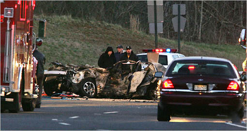 NY Car Accident with Fire Truck and Police