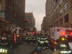 Bomberos en accidente de construcción en Nueva York